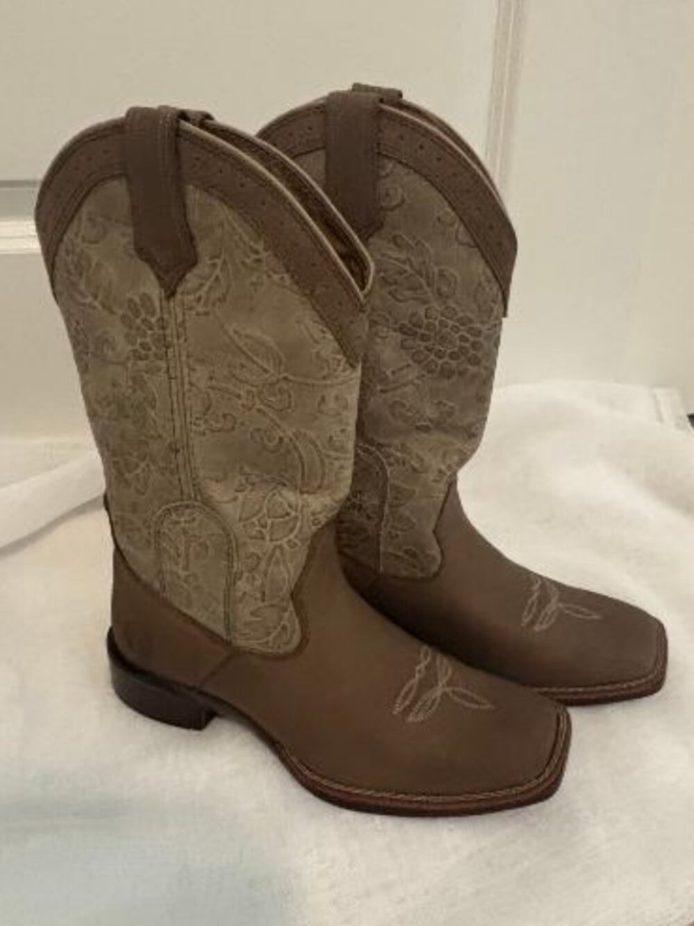 Noble Outfitters All-around Ladies Square Toe Cowgirl Boots Tan size 7